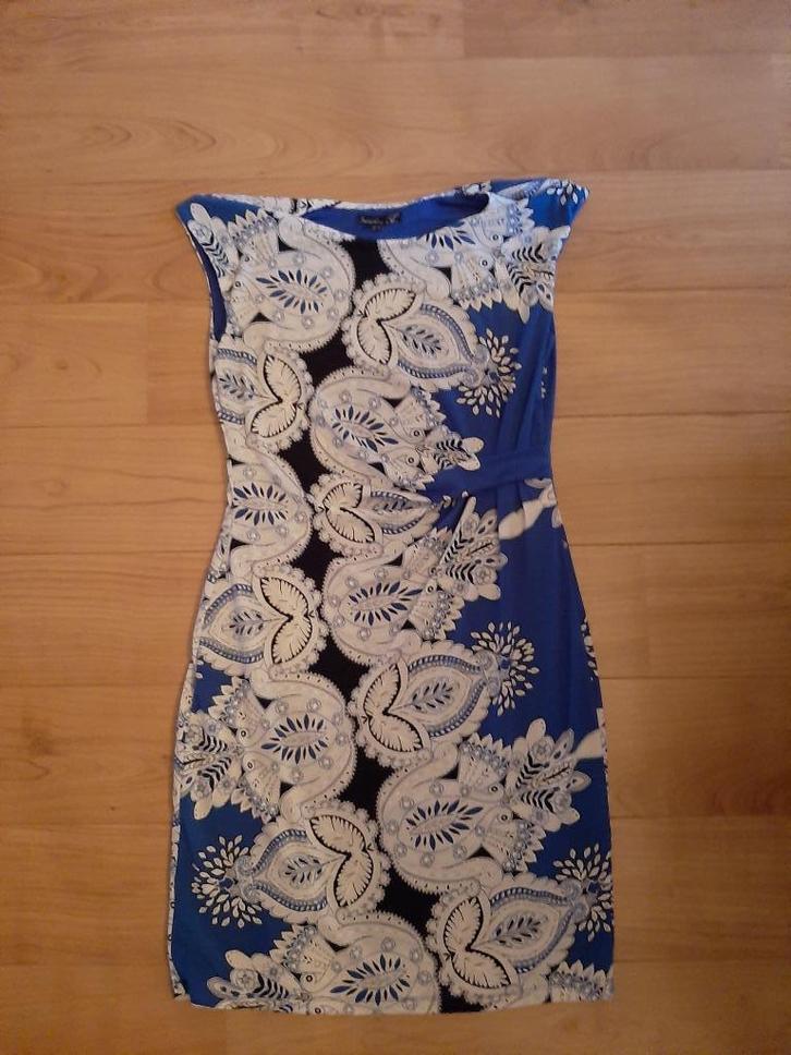 Zomerjurk blauw zwart wit Smashed Lemon maat L, Kleding | Dames, Jurken, Gedragen, Maat 38/40 (M), Blauw, Knielengte, Ophalen of Verzenden