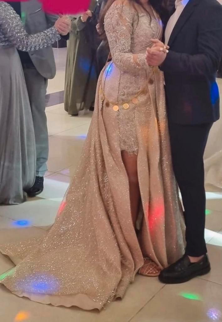 Galajurk hennajurk, Kleding | Dames, Gelegenheidskleding, Zo goed als nieuw, Galajurk, Maat 38/40 (M), Blauw, Ophalen of Verzenden