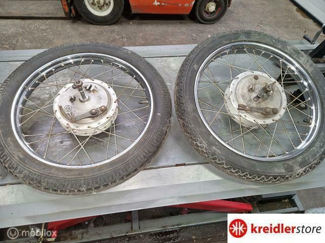 Kreidler Wielen set compleet met 160 mm Leleu naven, Fietsen en Brommers, Brommeronderdelen | Kreidler, Gebruikt, Ophalen of Verzenden