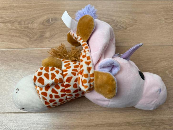 Reversible flip 2 in 1 knuffel giraffe & unicorn 45 cm, Kinderen en Baby's, Speelgoed | Knuffels en Pluche, Zo goed als nieuw