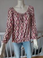 Ballon blouse met geografisch motief roze taupe zgan Maat XL, Ophalen of Verzenden, Zo goed als nieuw, Maat 46/48 (XL) of groter