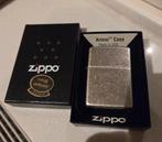 Nieuwe zippo silver plated antique brass armor case, Ophalen of Verzenden, Nieuw, Aansteker