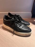 Manfield Zwarte leren sneakers, Zwart, Ophalen of Verzenden, Sneakers of Gympen, Gedragen