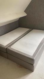 ZSM OPHALLEN! Licht grijze twee persoons boxspring 180x200cm, Ophalen, Gebruikt, Tweepersoons, 180 cm