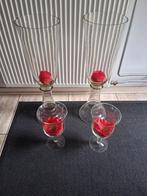 Mooie glazen vazen 3 soorten inclusief kunstbloemen, Ophalen, Overige kleuren, Minder dan 50 cm, Glas