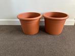 GLOEDNIEUW !! Terra Cotta Bloempotten., 25 tot 40 cm, Kunststof, Rond, Nieuw