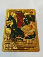 Pokémon Charizard V gold shiny kaart hp220, Ophalen of Verzenden, Zo goed als nieuw, Losse kaart, Foil