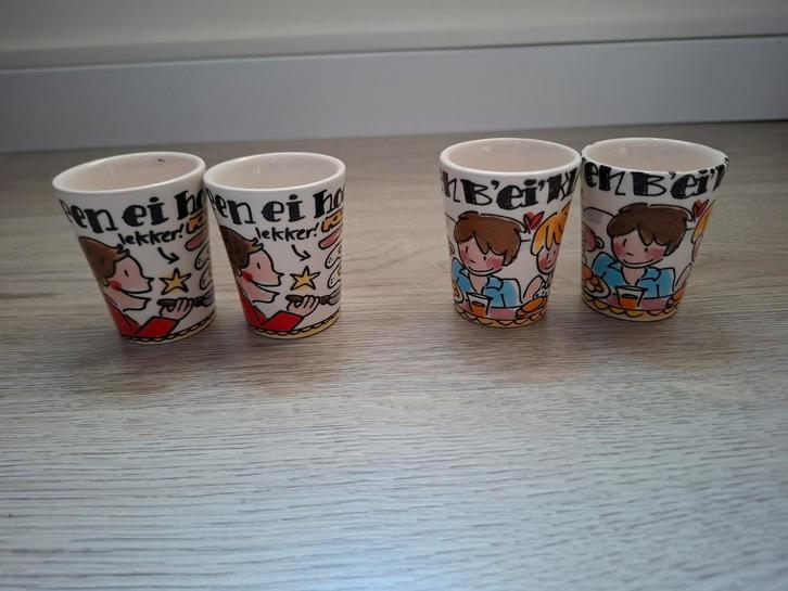 4 Blond Amsterdam eierdopjes (2x2), Huis en Inrichting, Keuken | Servies, Zo goed als nieuw, Overige typen, Blond Amsterdam, Aardewerk