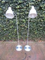 2 grijze staande schemerlampen met flexibele kop, Huis en Inrichting, Ophalen, Zo goed als nieuw, Metaal, 150 tot 200 cm