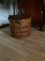 Vintage Houten Hoedendoos met Inscriptie, Antiek en Kunst, Ophalen of Verzenden