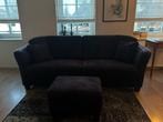 Zwarte Tasan Leder Bank Messi De Pagters Interieurs, Ophalen, Gebruikt, Driepersoons, 75 tot 100 cm