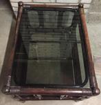 Rotan Salon Tafel met Glasplaat, Ophalen, Gebruikt, 50 tot 100 cm, 50 tot 75 cm