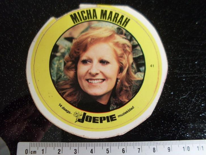 sticker Micha Marah Joepie logo vintage, Verzamelen, Stickers, Zo goed als nieuw, Film, Tv of Omroep, Verzenden