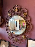 Decoratieve butler spiegel met bloemmotief, Gebruikt, Z, C, Ophalen of Verzenden