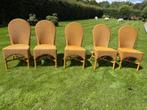 4x Lloyd Loom eetkamerstoelen Vintage Look, Huis en Inrichting, Stoelen, Ophalen, Overige materialen, Gebruikt, Overige kleuren