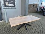 eettafel - massief eiken - 60mm - whitewash lak - 220x100, Ophalen, 50 tot 100 cm, Vijf personen of meer, Eikenhout
