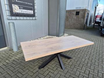 eettafel - massief eiken - 60mm - whitewash lak - 220x100 beschikbaar voor biedingen
