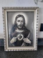 Prachtig oud heilig hart schilderij, Ophalen of Verzenden