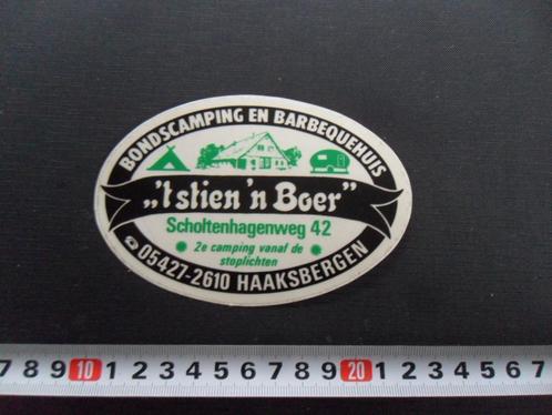 sticker haaksbergen 't stien 'n boer camping barbequehuis, Verzamelen, Stickers, Zo goed als nieuw, Bedrijf of Vereniging, Ophalen