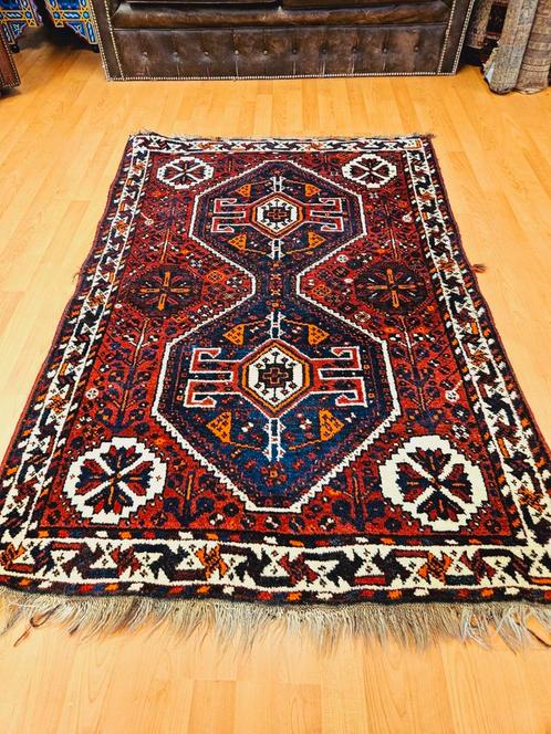 Perzisch Handgeknoopt Shiraz Tapijt. Prachtige kleuren!, Antiek en Kunst, Antiek | Kleden en Textiel, Ophalen of Verzenden