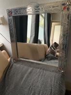 Mooie Spiegel met Zilveren Frame, Ophalen, 100 tot 150 cm, Zo goed als nieuw, 75 tot 100 cm