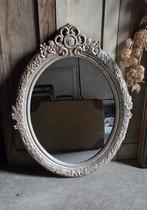 Mooi oud zilver kleur barok ovale spiegel kuifspiegel lijst, Huis en Inrichting, Woonaccessoires | Spiegels, Ophalen of Verzenden