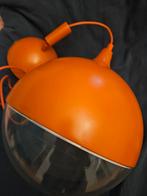 Ronde lamp retro en prullenmandje oranje, Huis en Inrichting, Ophalen