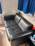 Black Leather Sofa, Huis en Inrichting, Banken | Sofa's en Chaises Longues, Ophalen of Verzenden, Zo goed als nieuw