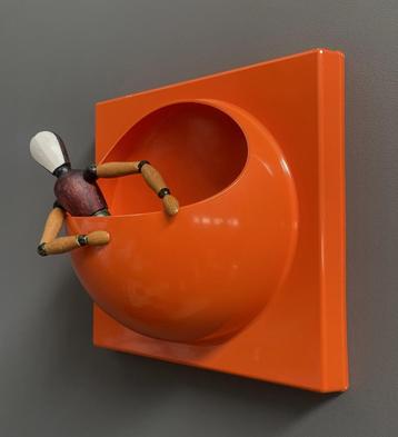 70 jaren Space Age ORANJE Quadro Box wall panel Schönbuch  beschikbaar voor biedingen