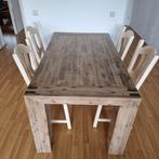 Eettafel met 4 stoelen - Zo goed als nieuw!, Huis en Inrichting, Complete eetkamers, Ophalen, Zo goed als nieuw, Vintage, 4 tot 6 stoelen