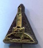 Ruimtevaart goud op zwart plastic speldje ( F_213 ), Verzenden, Zo goed als nieuw, Transport, Speldje of Pin