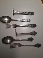 2 x VINTAGE 3-DELIG VERZILVERD KINDERBESTEK, Antiek en Kunst, Ophalen of Verzenden