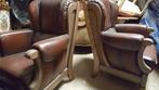Eiken leder FAUTEUILS LEDER, Huis en Inrichting, Ophalen, Zo goed als nieuw, 75 tot 100 cm, 50 tot 75 cm