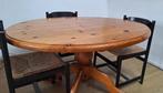 Ovale houten tafel met 4 stoelen, Huis en Inrichting, Tafels | Eettafels, Ophalen, Gebruikt, 100 tot 150 cm, Eikenhout
