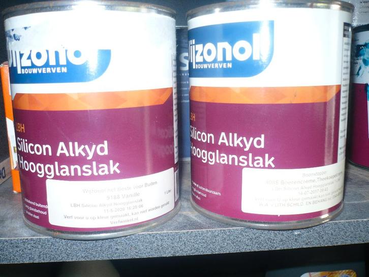 2 liter blikken met lbh lakverf niet open geweest, Doe-het-zelf en Verbouw, Verf, Beits en Lak, Zo goed als nieuw, Verf, Minder dan 5 liter