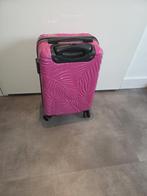 Roze handbagage koffertje, Uitschuifbare handgreep, Hard kunststof, Minder dan 50 cm, Ophalen of Verzenden