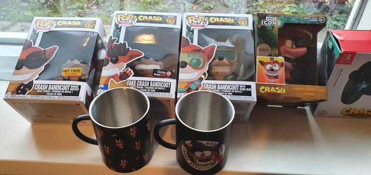Crash Bandicoot Funko Pops & Mokken, Hobby en Vrije tijd, Overige Hobby en Vrije tijd, Zo goed als nieuw, Ophalen of Verzenden