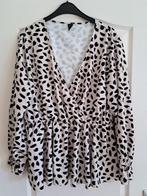 Leuke dames blouse tuniek met zwarte figuren maat 46 XL 1XL, Kleding | Dames, Blouses en Tunieken, Ophalen of Verzenden, Zo goed als nieuw