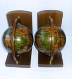Boekensteun set antiek / Boekenhouders wereldbol  / hout, Ophalen of Verzenden