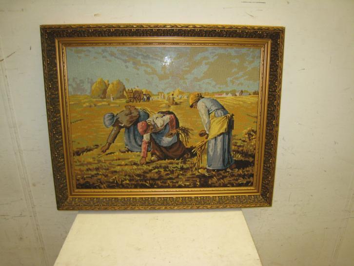 Ingelijst borduurwek gebaseerd op "de Arenleesster", Antiek en Kunst, Kunst | Schilderijen | Klassiek