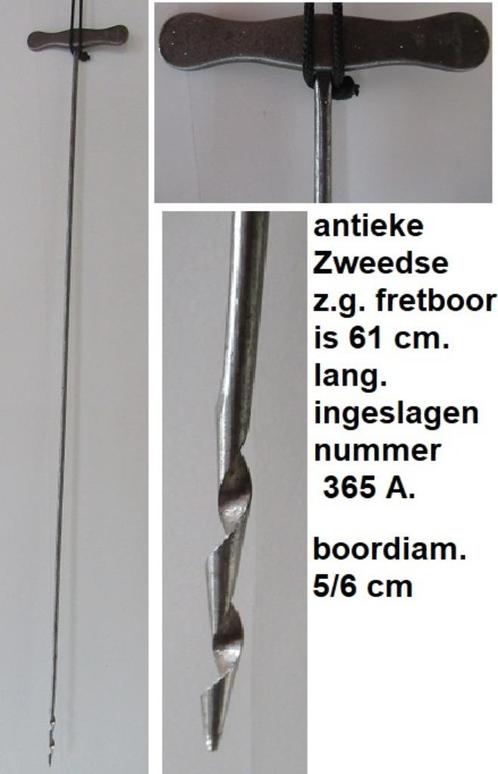 antieke Zweedse, z.g. langgat fretboor 5.6 mm. 61 cm. lang, Doe-het-zelf en Verbouw, Gereedschap | Handgereedschap, Gebruikt, Ophalen of Verzenden