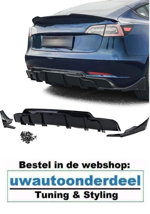 Achter Spoiler Diffuser Glans Zwart Voor Tesla Model 3, Auto diversen, Tuning en Styling, Verzenden