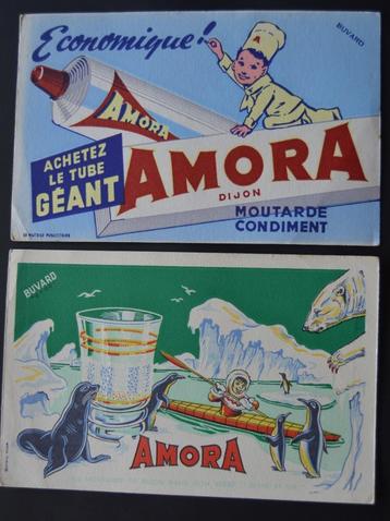 Dijon mosterd, reclame op vloeiblad. 2 x beschikbaar voor biedingen