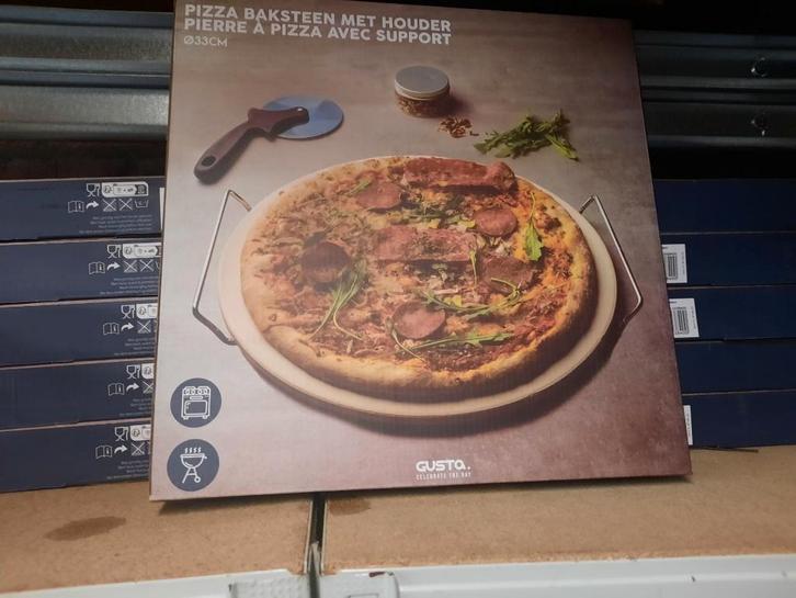 Gusta - Pizza Baksteen met houder slechts € 9,- per stuk!, Huis en Inrichting, Keuken | Keukenbenodigdheden, Nieuw, Ophalen of Verzenden