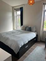 Ikea BRIMNES bed met lades 160, Huis en Inrichting, Ophalen, Gebruikt, Zwart, Tweepersoons