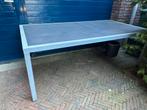 Terras tafel aluminum met grote inleg tegels 210x110, Ophalen, Zo goed als nieuw, Rechthoekig, Aluminium