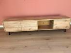 Tv-meubel hout met glas, Ophalen, 150 tot 200 cm, Zo goed als nieuw, Minder dan 100 cm