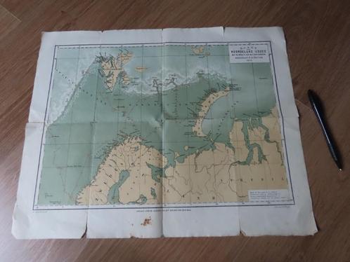 antieke landkaart Noordelijke IJszee A. de Bruyne 1878 litho, Boeken, Atlassen en Landkaarten, Gelezen, Landkaart, Wereld, 1800 tot 2000