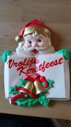 Oud retro plastic kerstman kerstdecoratie vrolijk kerstfeest, Ophalen of Verzenden