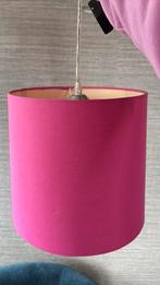 Lampenkap roze soort linnenstof H 25cm D 25cm, Gebruikt, Overige kleuren, 25 tot 50 cm, Rond
